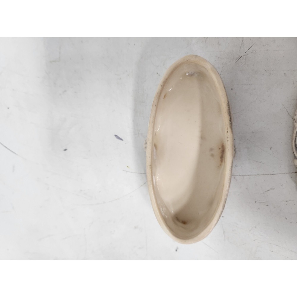 Antique Corday White Porcelain Oval Trinket Box 3D Floral Lid Victorian Rare - Picture 6 of 12